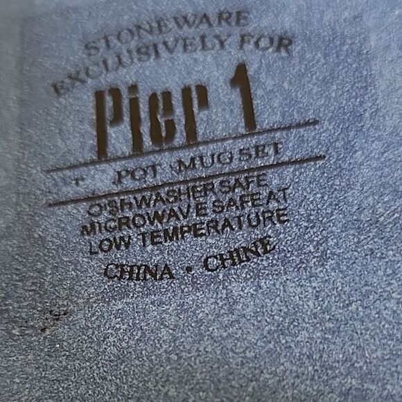 Pier 1 Stoneware Teapot and Cup Set - Picture 9 of 15